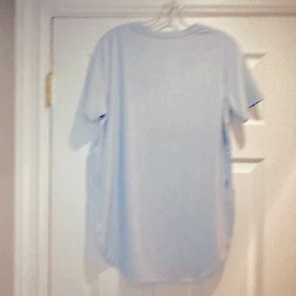 Skechers Go Walk Short Sleeve Tunic Hi Low Blue Top Medium Top Blue Lightweight - Picture 9 of 15